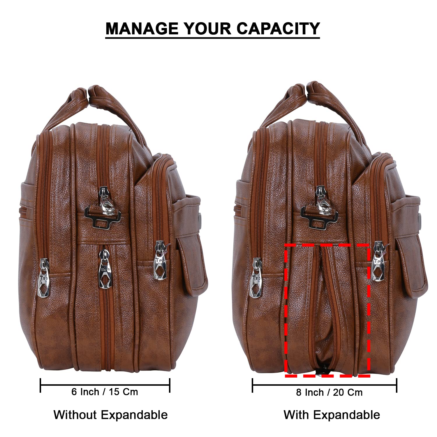 Synthetic Leather Elegant messenger bag Office Bag Briefcase Laptops/Tablet for men and women with multiple compartments and an expandable bottom Tan Colour(16 inch) 16 81vCT8KH30L. SL1500