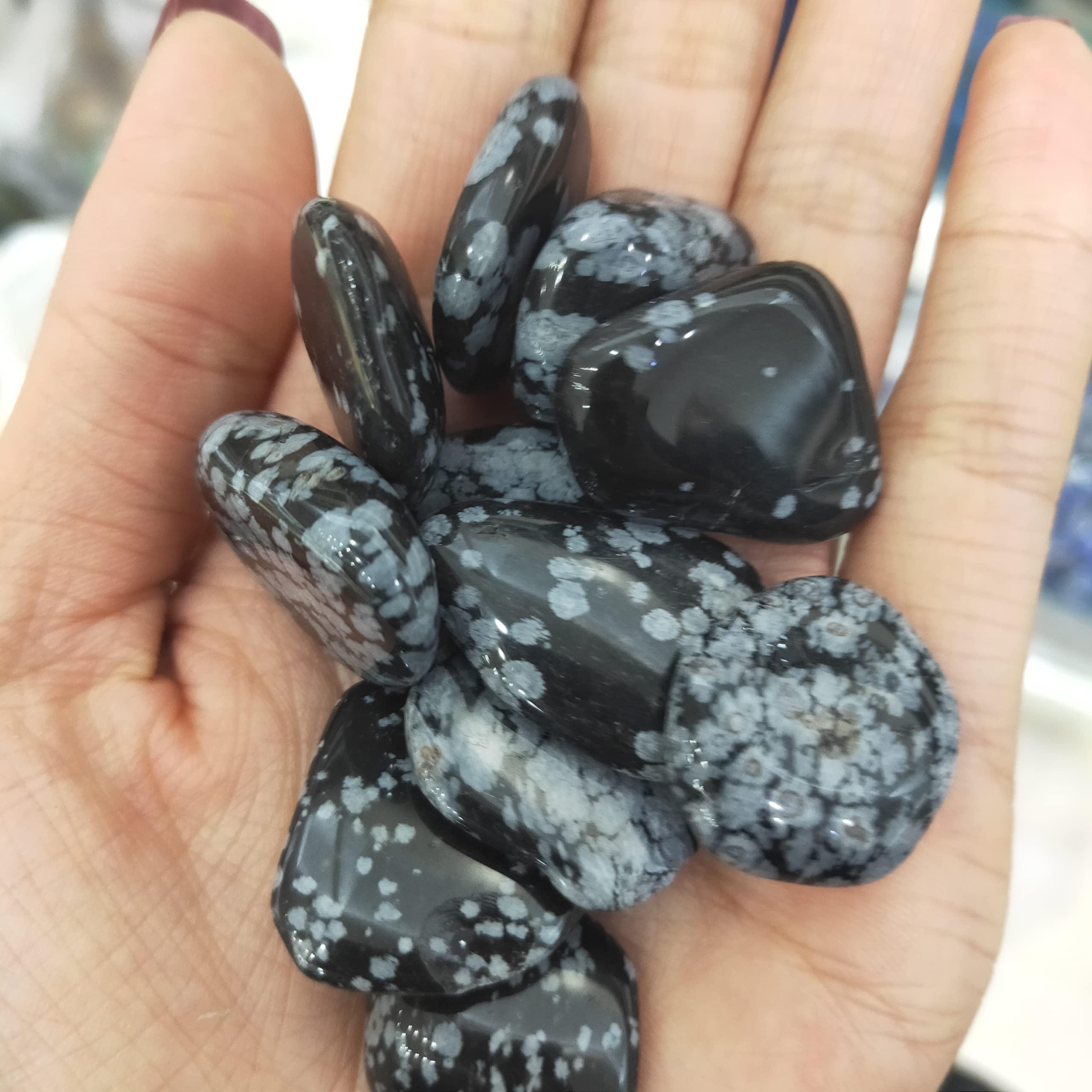 Cristal 100g-1kg Copo de Nieve obsidiana Grava Piedras Naturales y Cristales brujería pecera jardín paisajismo decoración (Size : 400g)