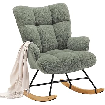 XH.Easy Go Rocking Chair, Nursing Chair, Rocking Chair with Armrests, Padded Swing Chair, Nursing Chair, Relaxing Chair for L