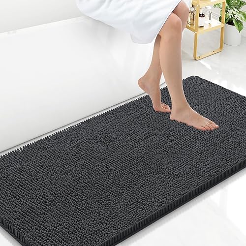 Miniatura 49 de Arotive Alfombras de Baño 30x20, Alfombras de Baño de Chenilla Shaggy Extra Suaves y Absorbentes, Lavables a Máquina con Respaldo de Goma