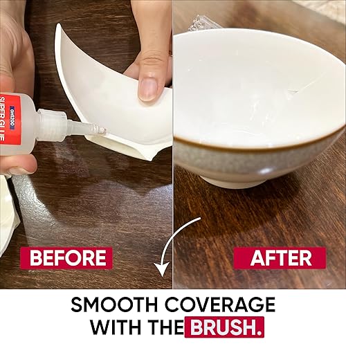 Miniatura 5 de GH1200 (2 en 1) Superpegamento con Aplicador de Pincel y Boquilla, Pincel de Superpegamento Sin Desorden, Instantáneo Nunca se Seca, Pegamento Ca de