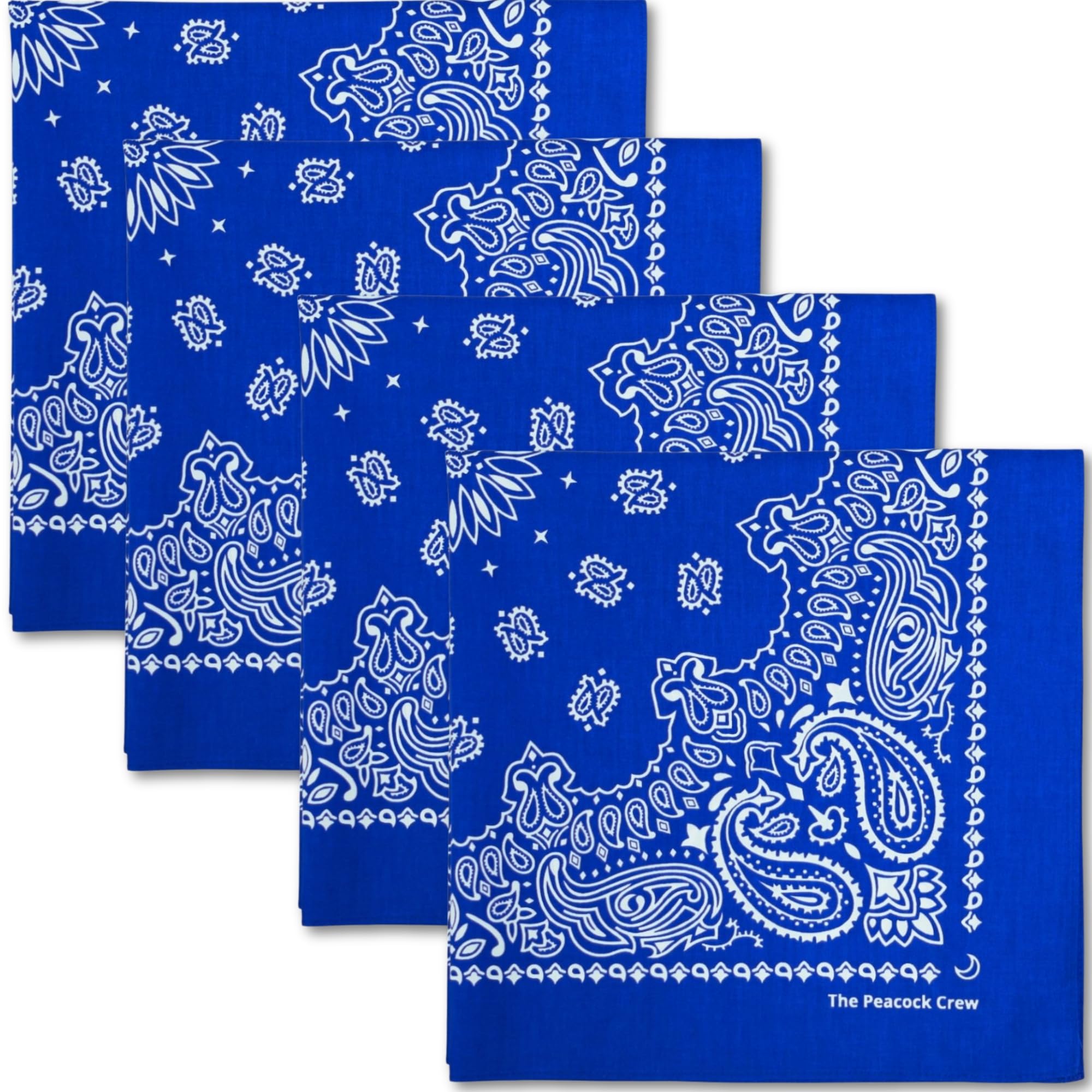 The Peacock Crew Premium Soft Cotton Bandanas Pack for Men and Women Paisley 22 x 22 inches