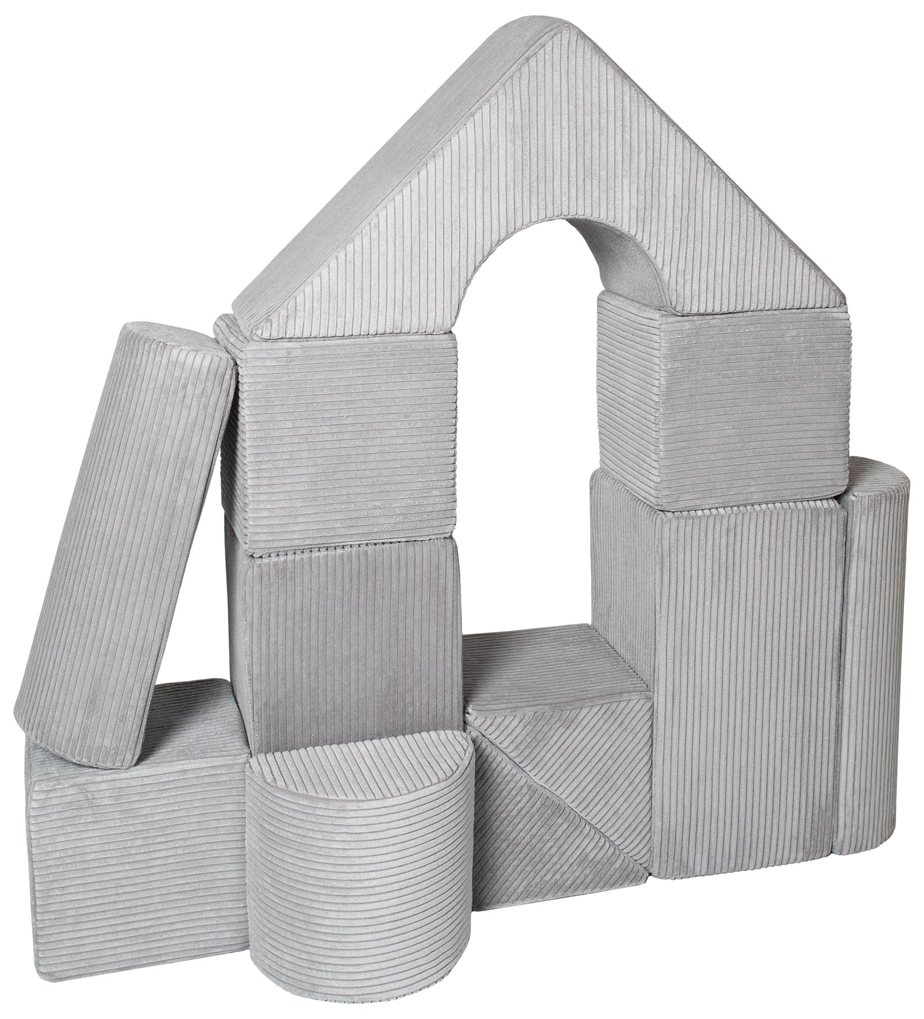 Velinda 11 pcs coloured, soft, foam, children, kids, toy, nursery, playgroup (colour: grey (corduroy))
