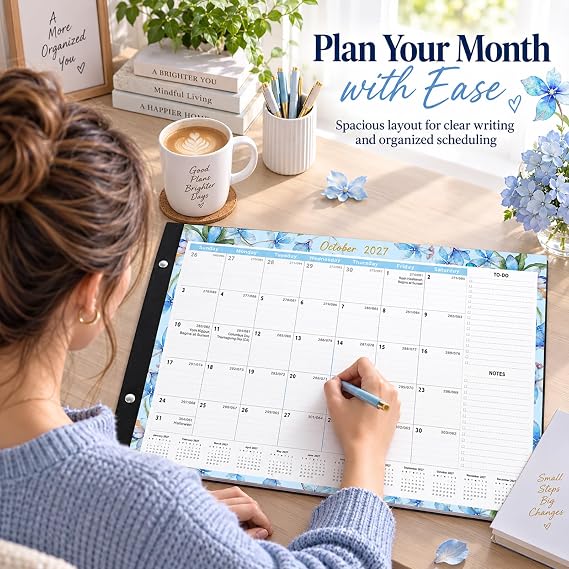 Large Desk Calendar 2026-2027,Jul 2026-Dec 2027,Gannyfer 18-Month Calendar