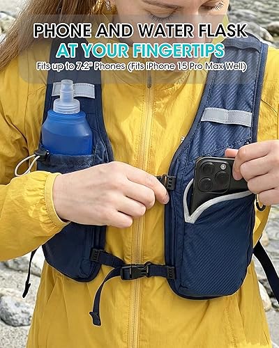 Miniatura 2 de Mochila de senderismo pequeña plegable con 3 bolsillos para correa, mochila ligera 300D a prueba de derrames para hombres y mujeres, mochila de gris