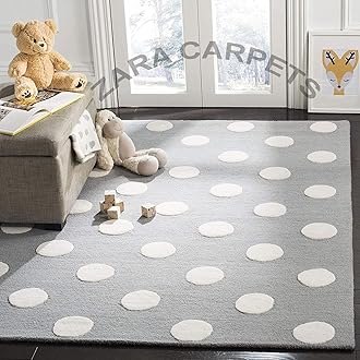 ZARACARPETS; 'can Change The Floor Solid Plain Exported Quality Hand Made Carpets and Rugs Size 4 Feet by 6 Feet (4x6 feet) Dotted Grey