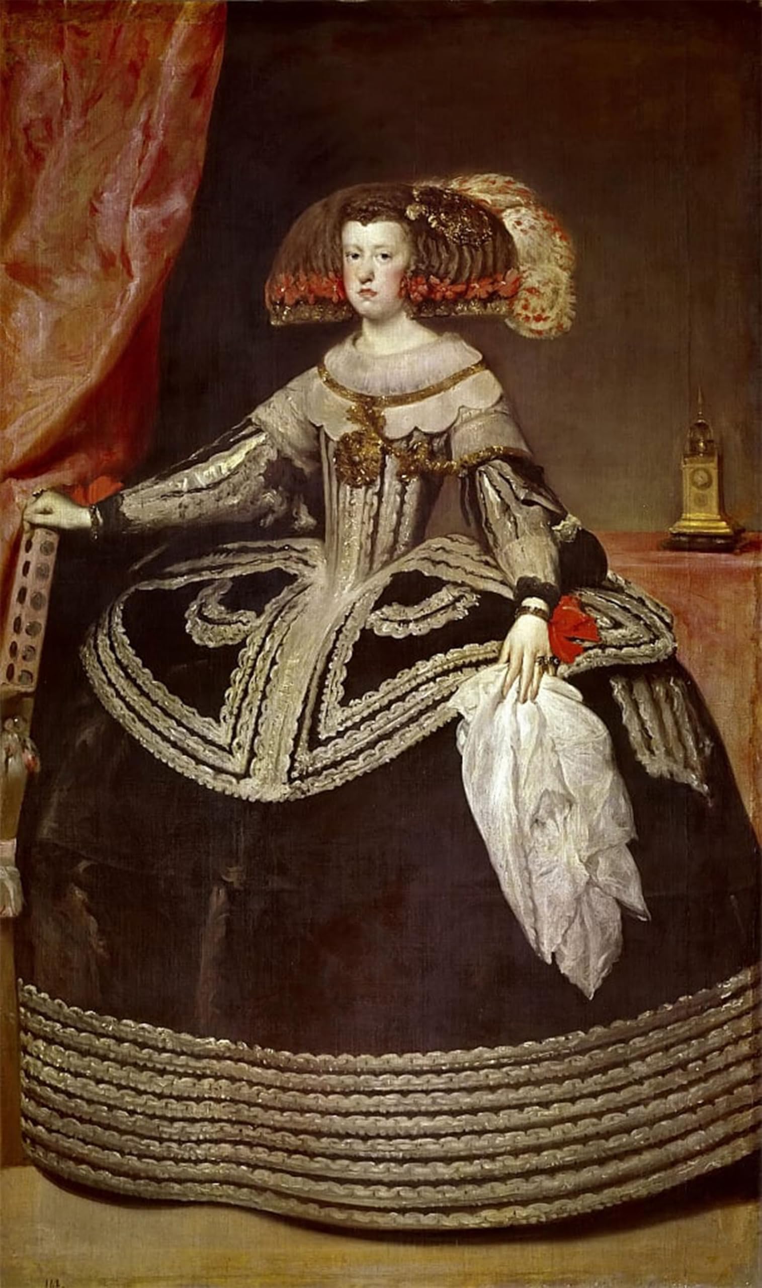 ARTXLXXBN Famous Print Painting Colorful Art Print Portrait of Mariana of Austria by Diego Velázquez Canvas Art Decorations for Home Decor 60x90cm