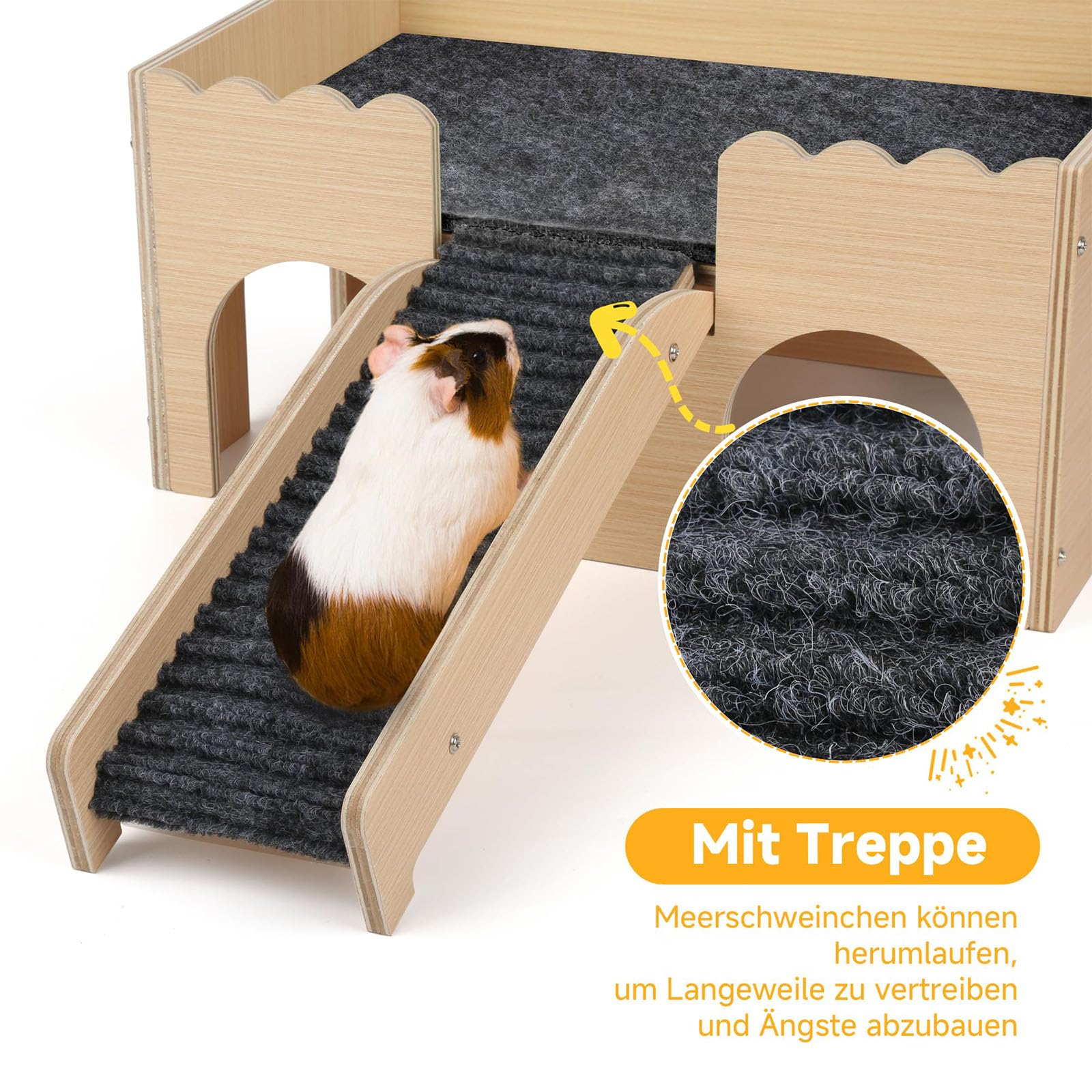Spielzeugset Regenbogen, Hamsterversteck, Schaukel und Wippe, Haustier Sportspielzeug, Zugang Hamsterkäfig, Haustierlebensraum aus Holz