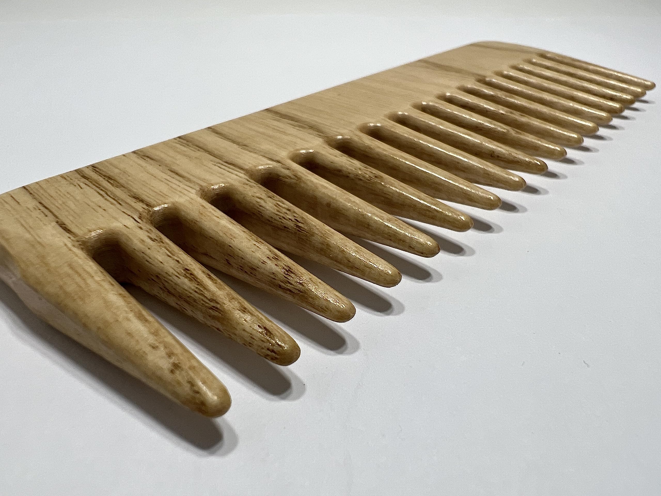 Strähnenboy Original Wooden Comb Handmade 13.6 cm 17 Prong Curling Comb Stretch Comb Afro Comb Hair Comb Ash Wood Coarse Tooth (w4_136) - Image 2