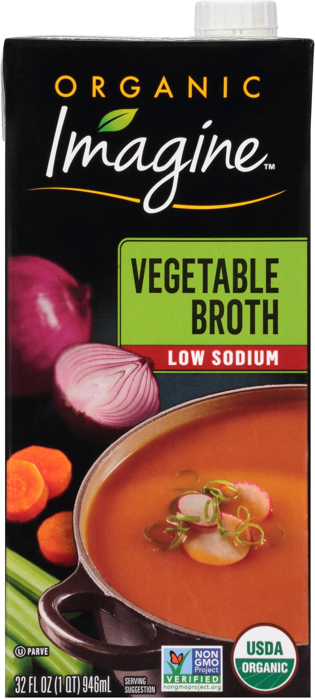 Organic Low Sodium Vegetable Broth, 32 fl oz (Pack of 6)