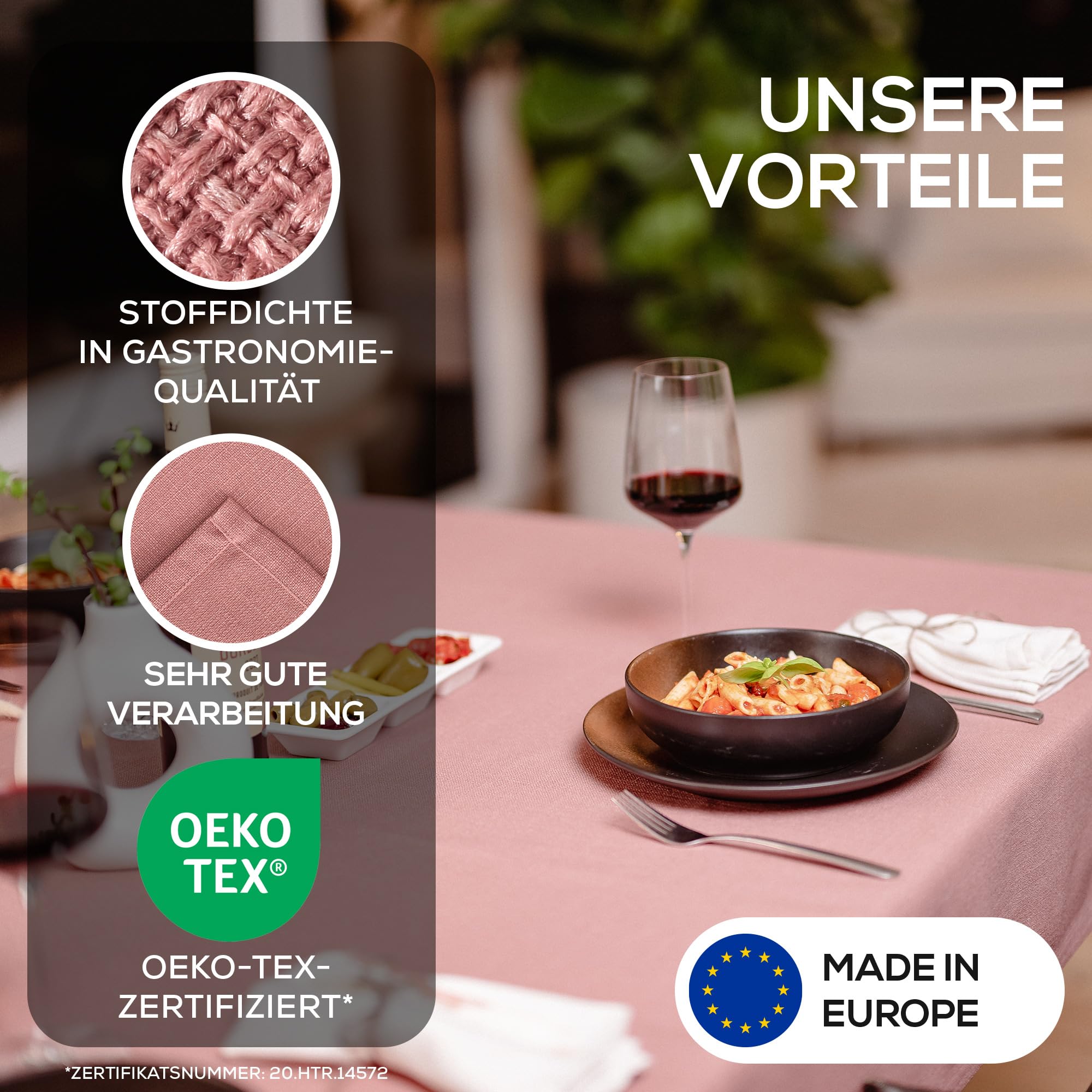 Lina Tischdecke Mit Leinenoptik - Elegant & Praktisch Für Jeden Anlass (wahlweise Salbeibeige, 130x300 Cm)