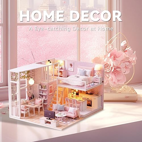 Miniatura 49 de Flever Kit de casa de muñecas en miniatura, habitación creativa con muebles para regalo romántico de San Valentín (historias de flores)