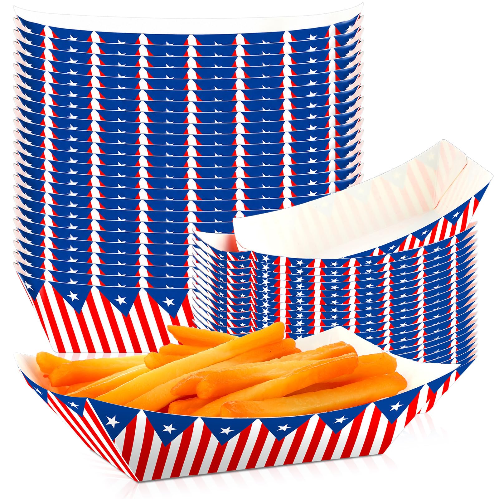 60Pcs Puerto Rico Flag Party Supplies Disposable Paper Food Tray