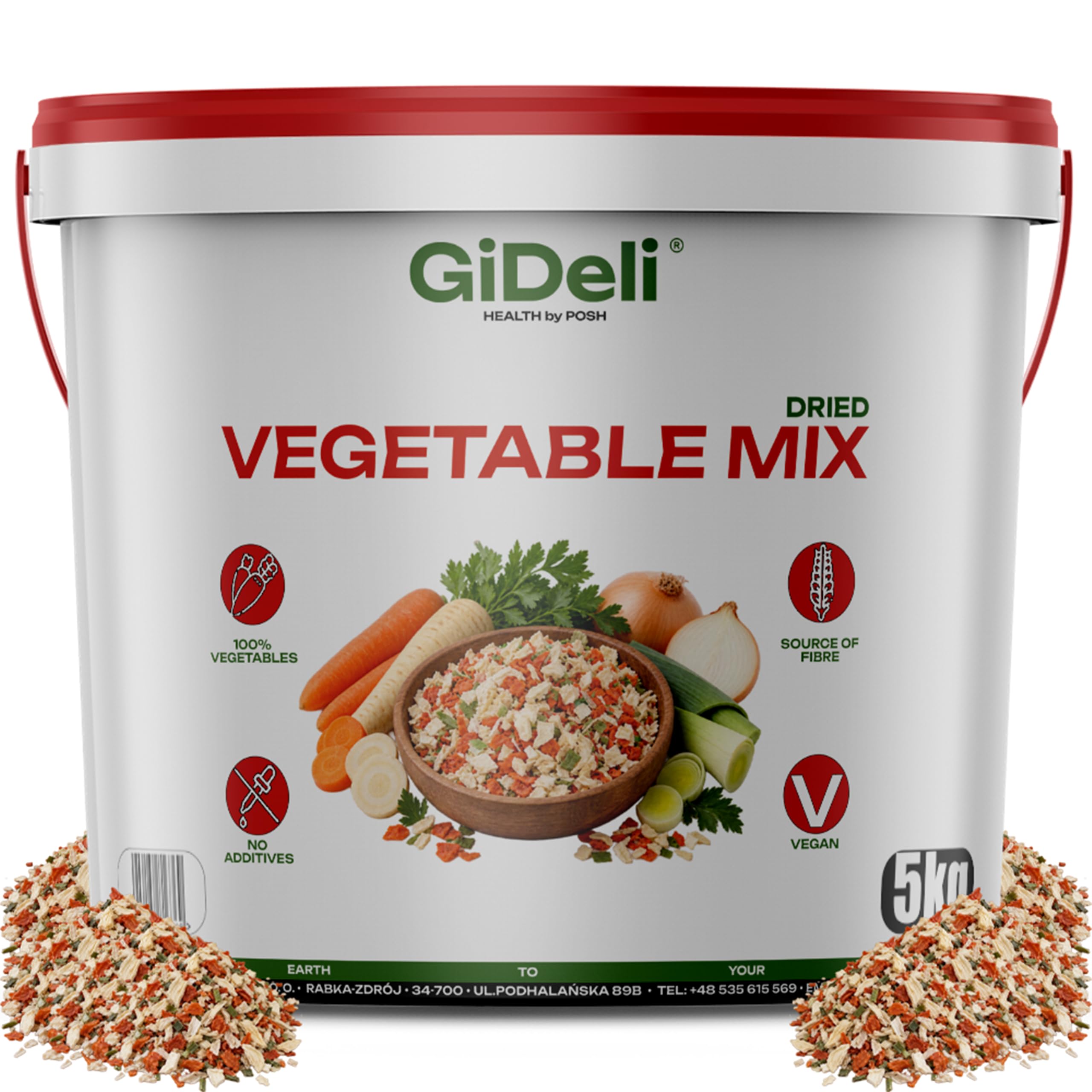 GiDeli Verduras Secas para Sopa 5kg, Verduras para Caldo sin Sal