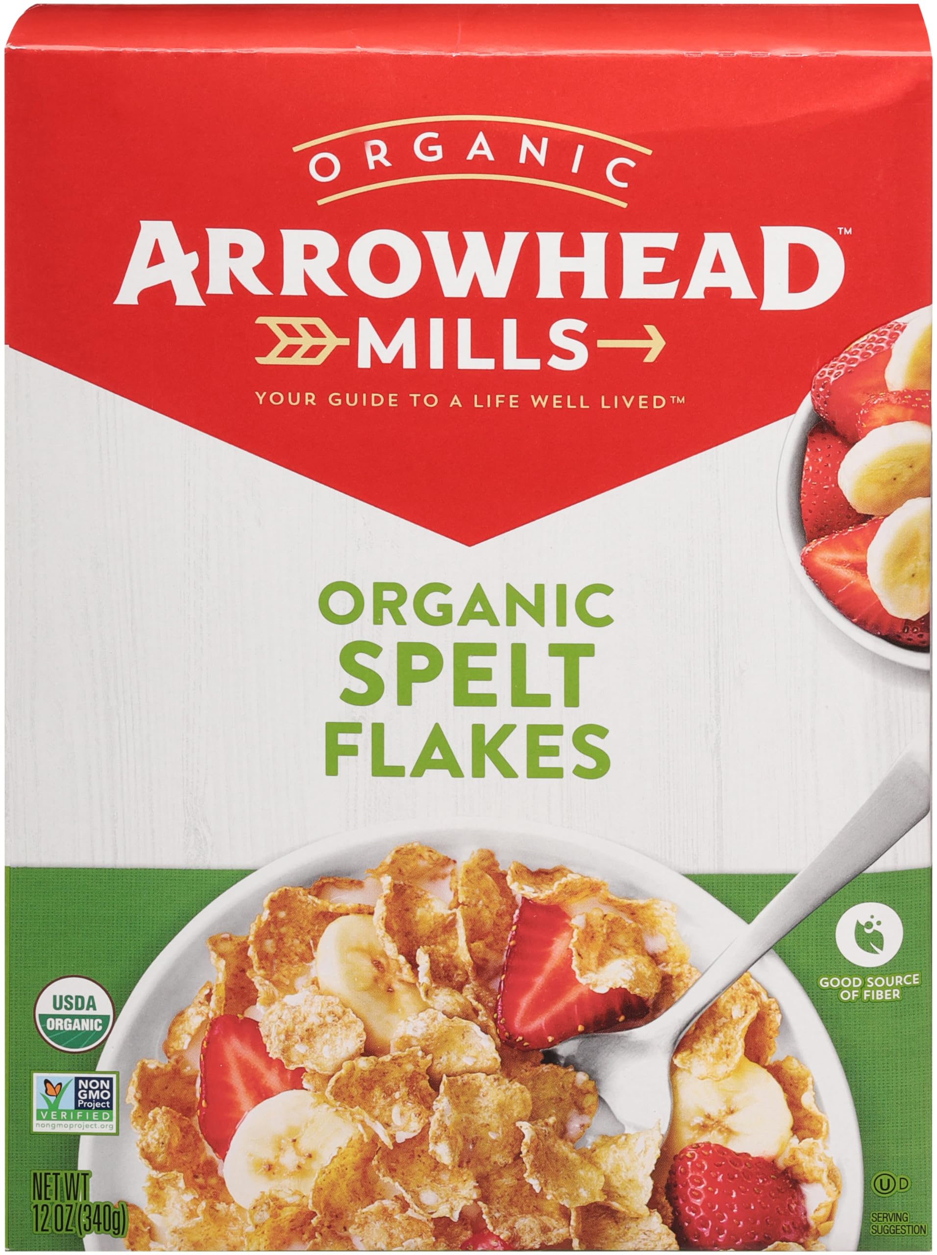 ARROWHEAD MILLS FLAKES SPELT ORG, 12 OZ, PK- 6USDA Organic