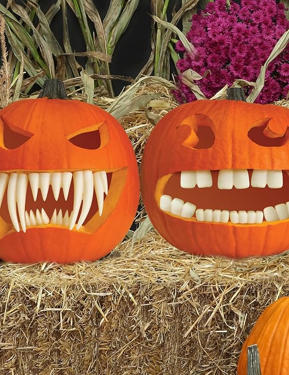 Glow in The Dark Pumpkin Buck Teeth Standard