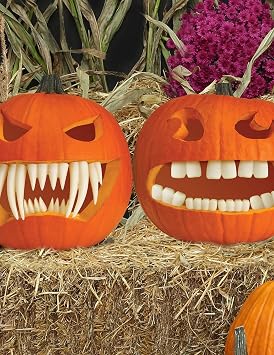 Glow in The Dark Pumpkin Buck Teeth Standard