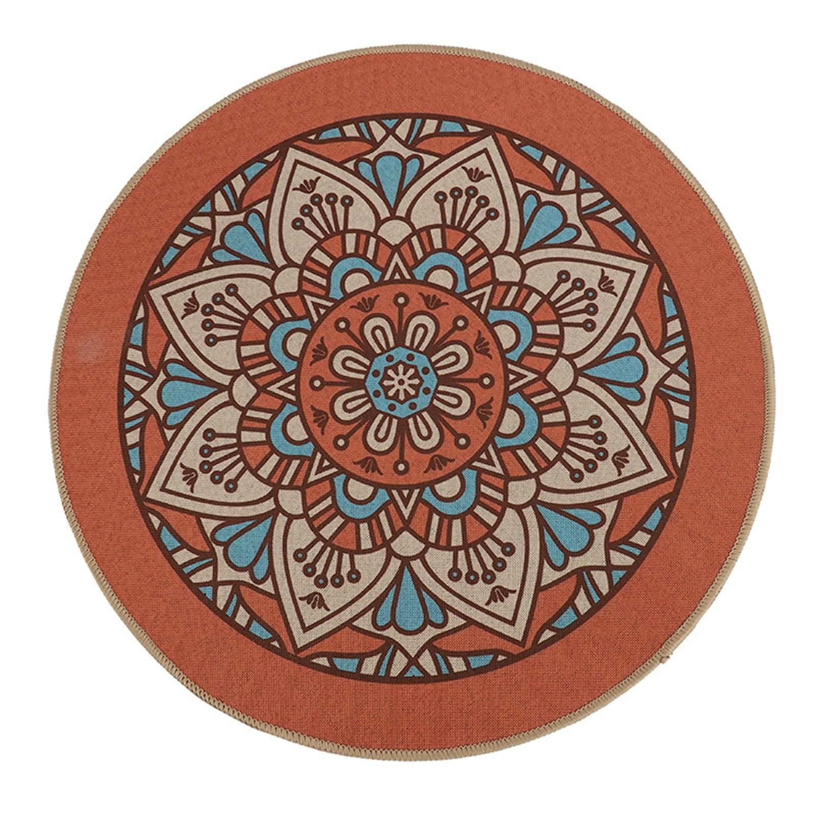 Set de table imperméable anti-tache mandala rond 38cm rouge 8PCS