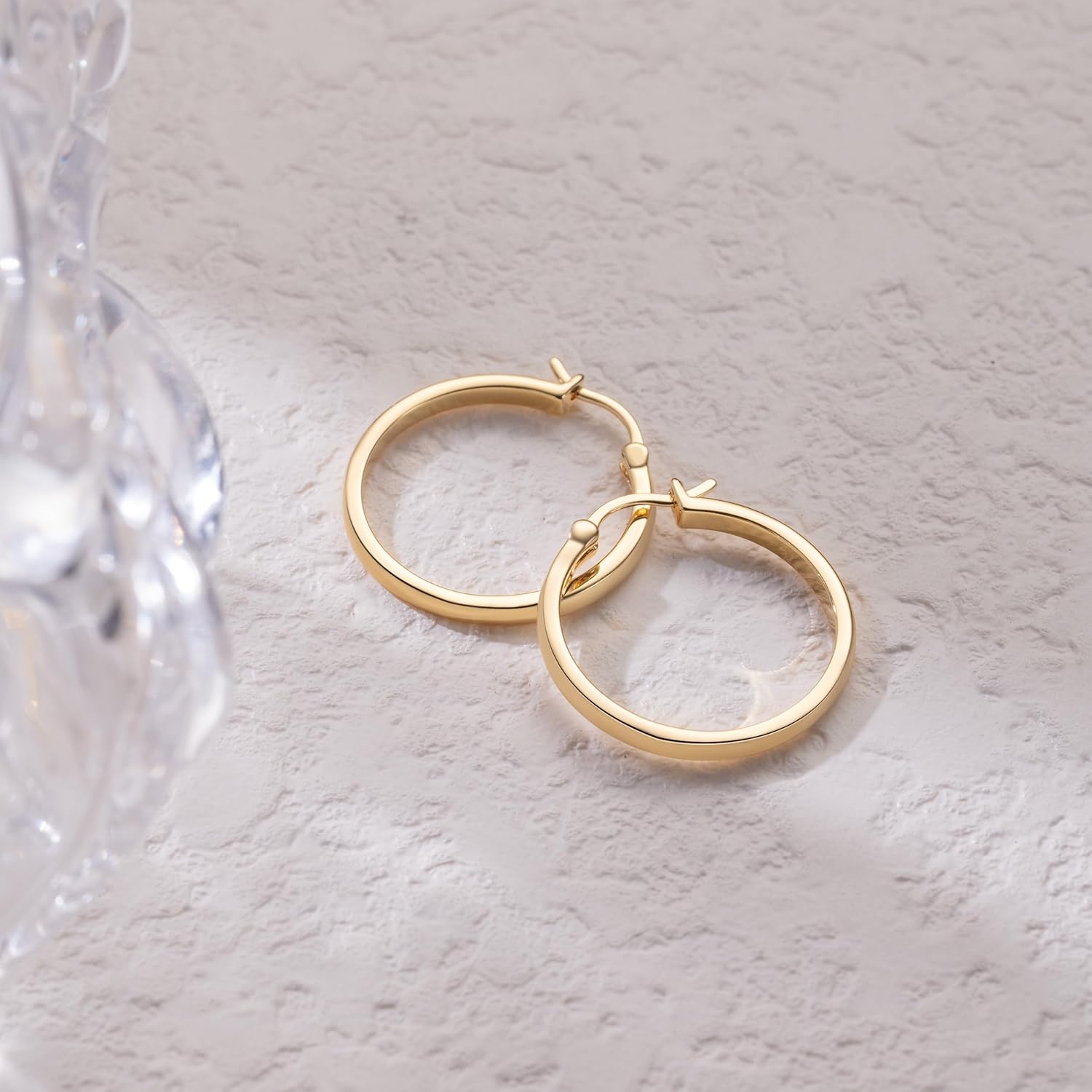 14K Gold Earrings for Women 14K Gold Hoop Earrings for Women Gold Hoops Earring for Womens Hoop Clean Rounded Silhouette Womens Hoops Earring 20/25/30/40 MM - Image 4