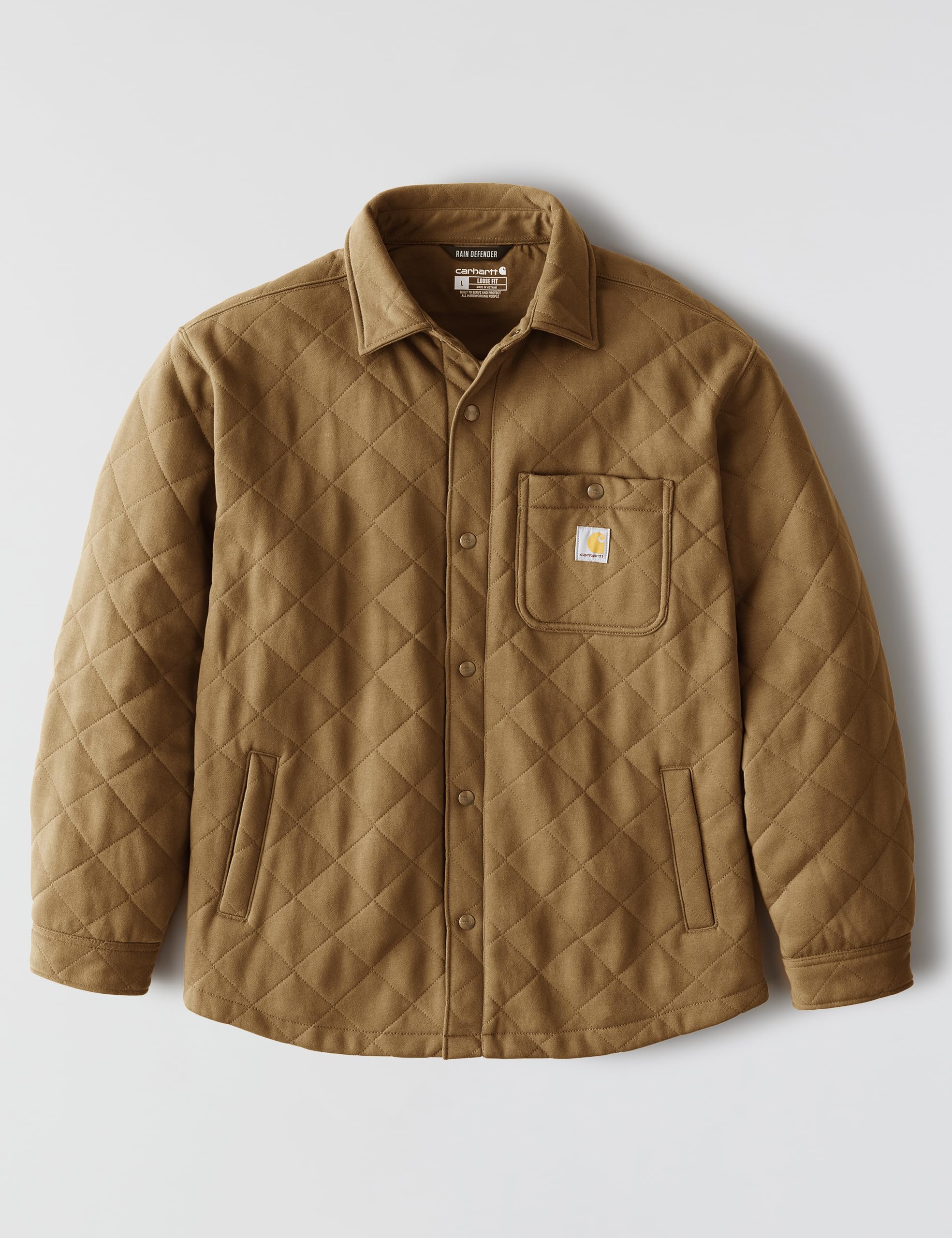 Carhartt Męska koszula Rain Defender o luźnym kroju ciężka pikowana zapinana z przodu Jac