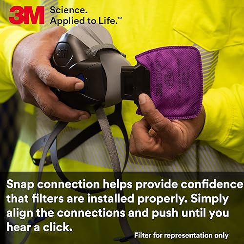 Miniatura 6 de Secure Click Filtro respirador P95, protección Secure Click D3071 contra ciertas partículas a base de aceite y sin aceite, aprobado por NIOSH, doble