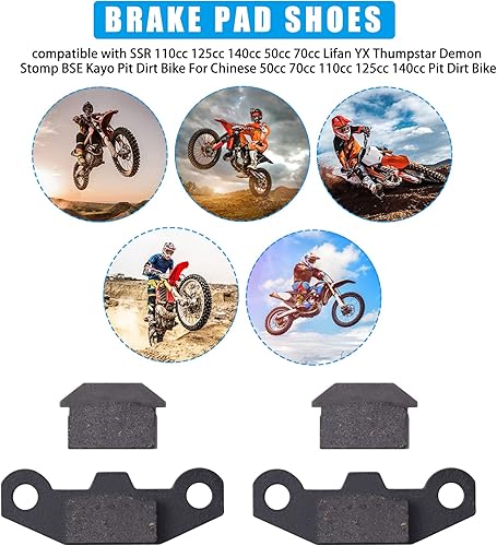Vista 5 de JINGKE Zapatas de freno para 50cc 70cc 110cc 125cc 140cc Lifan YX Thumpstar Demon Stomp BSE Kayo Pit Dirt Bike