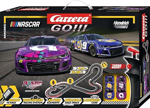 Miniatura 6 de Carrera GO!!! Electric Powered Slot Car Racing Kids Toy Race Track Set 143 Escala, NASCAR Talladega Competencia