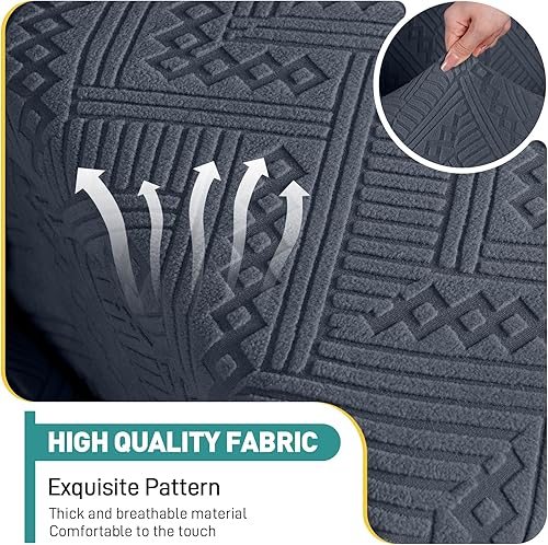 Miniatura 4 de Ruaozz Fundas de cojín de sofá para sofá seccional, fundas de cojín elásticas y lavables para muebles suaves en forma de L, protector de muebles