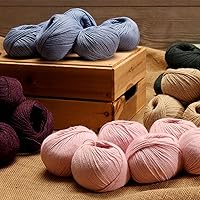 Vista 2 de Juego de 6 madejas de 100% lana de alpaca bebé (10.58 oz) de peso DK, fabricadas en Perú, celestial suave y perfecto para tejer y hacer ganchillo