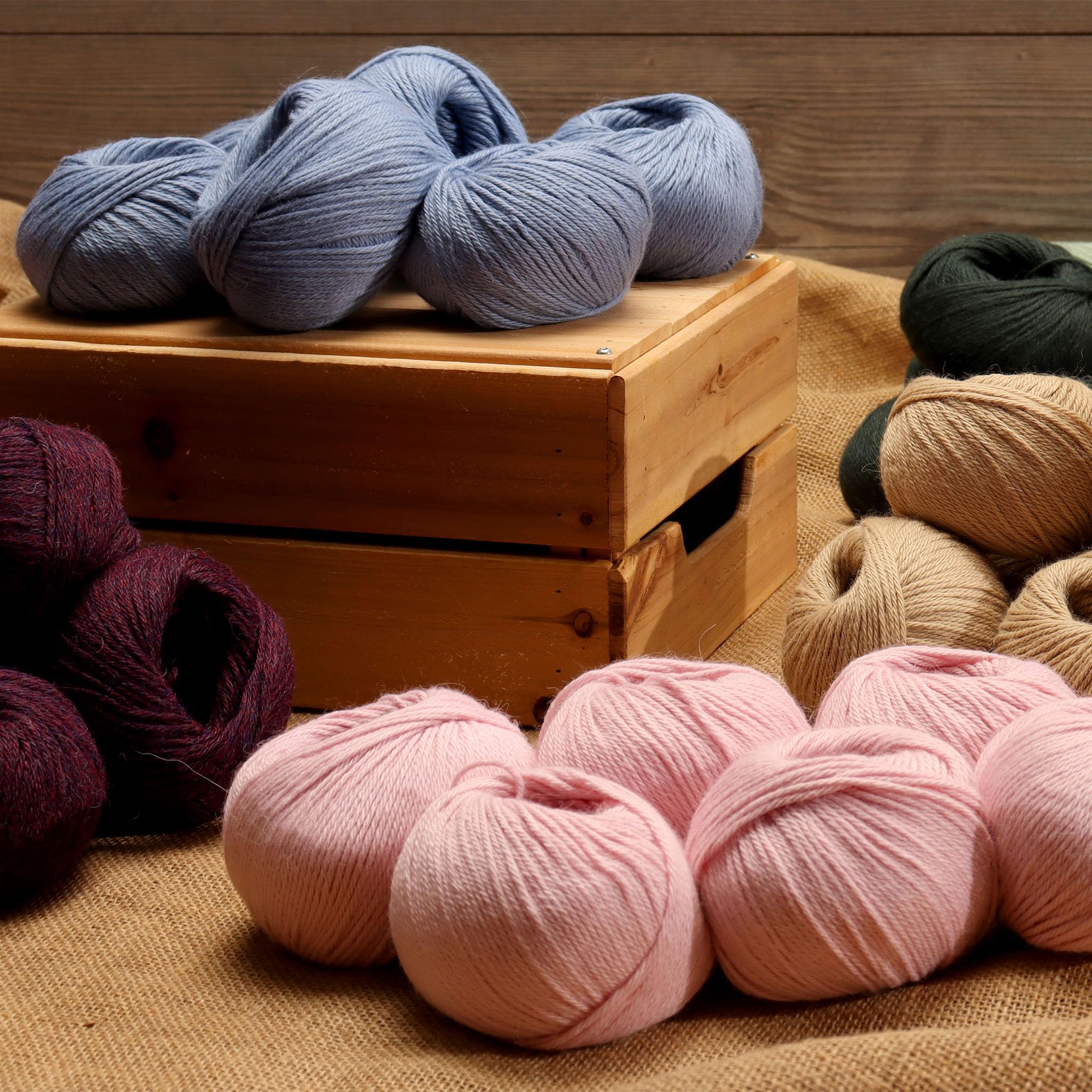 Set di 6 matasse di 6 matasse di 100% lana baby alpaca (300 grammi), peso DK, celestialmente morbido e perfetto per lavorare a maglia e uncinetto (verde salvia, DK – 6 matasse)