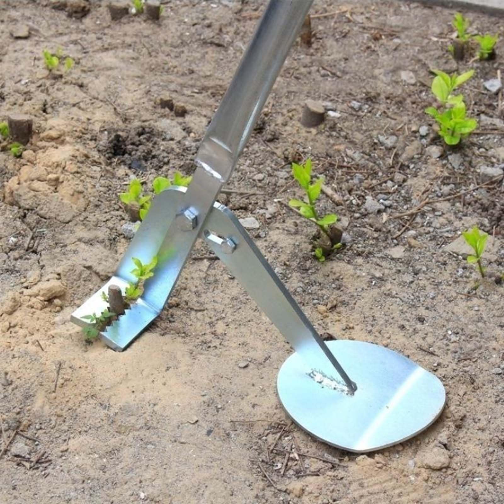 Arracher les mauvaises herbes et arbustes au jardin avec extracteur debout efficace