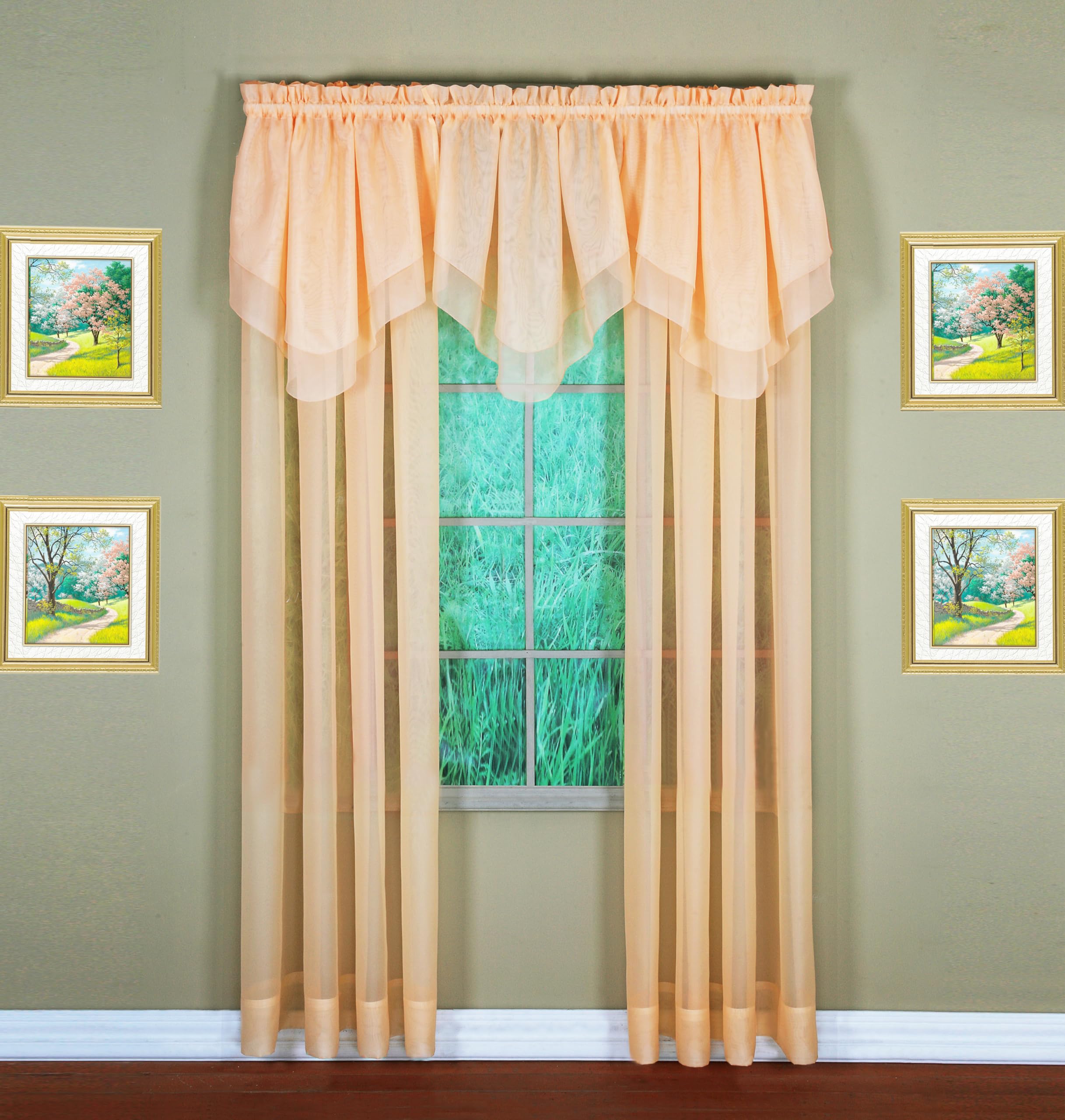 Today's Curtain Emelia Original Voile Panel 84", Peach, 60" W x 84" L
