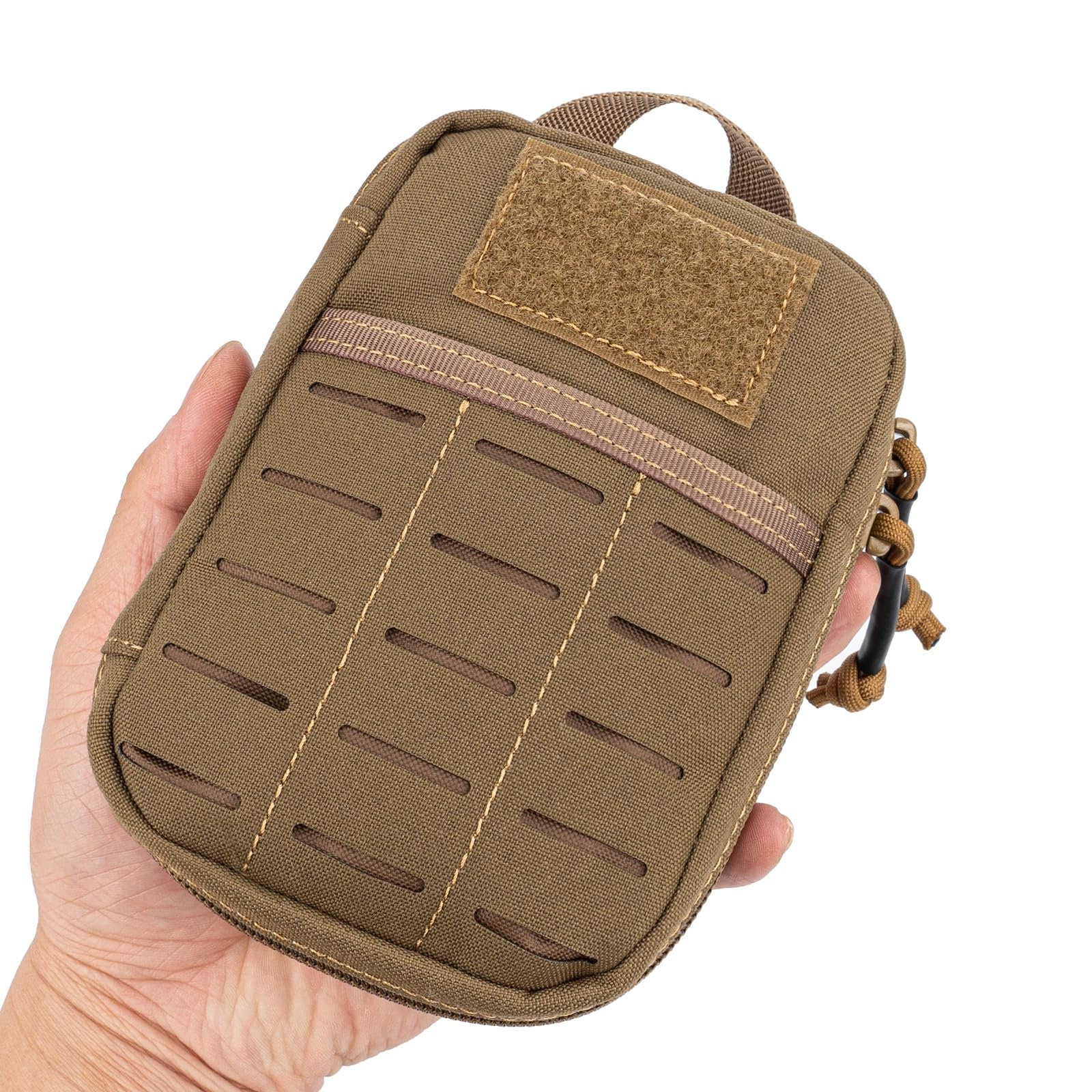 Mini Pocket Organizer for Men EDC Gear Storage Pouch Belt/MOLLE-Compatible 6" x 4" x 1.5" Micro Nylon Bag for Multitools Flashlight Knife Pen Field Notebook Tactical Survival Outdoor Gadget