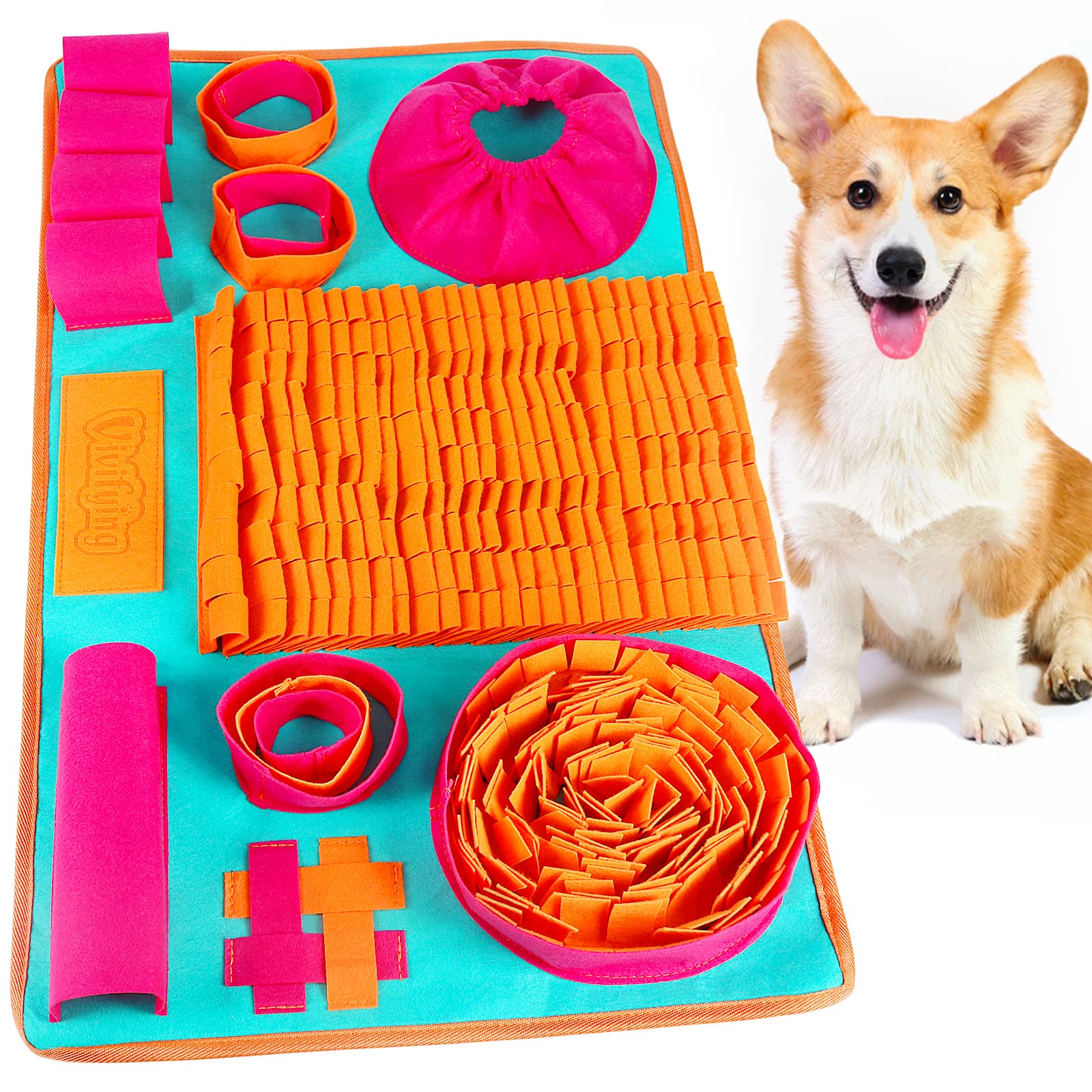 Vivifying Schnüffelmatte für Hunde, Interaktive Hundespielzeug für Langeweile und geistige Stimulation, Schnüffelteppich für Hunde Groß fördert natürliche Futtersuche und langsames Fressen