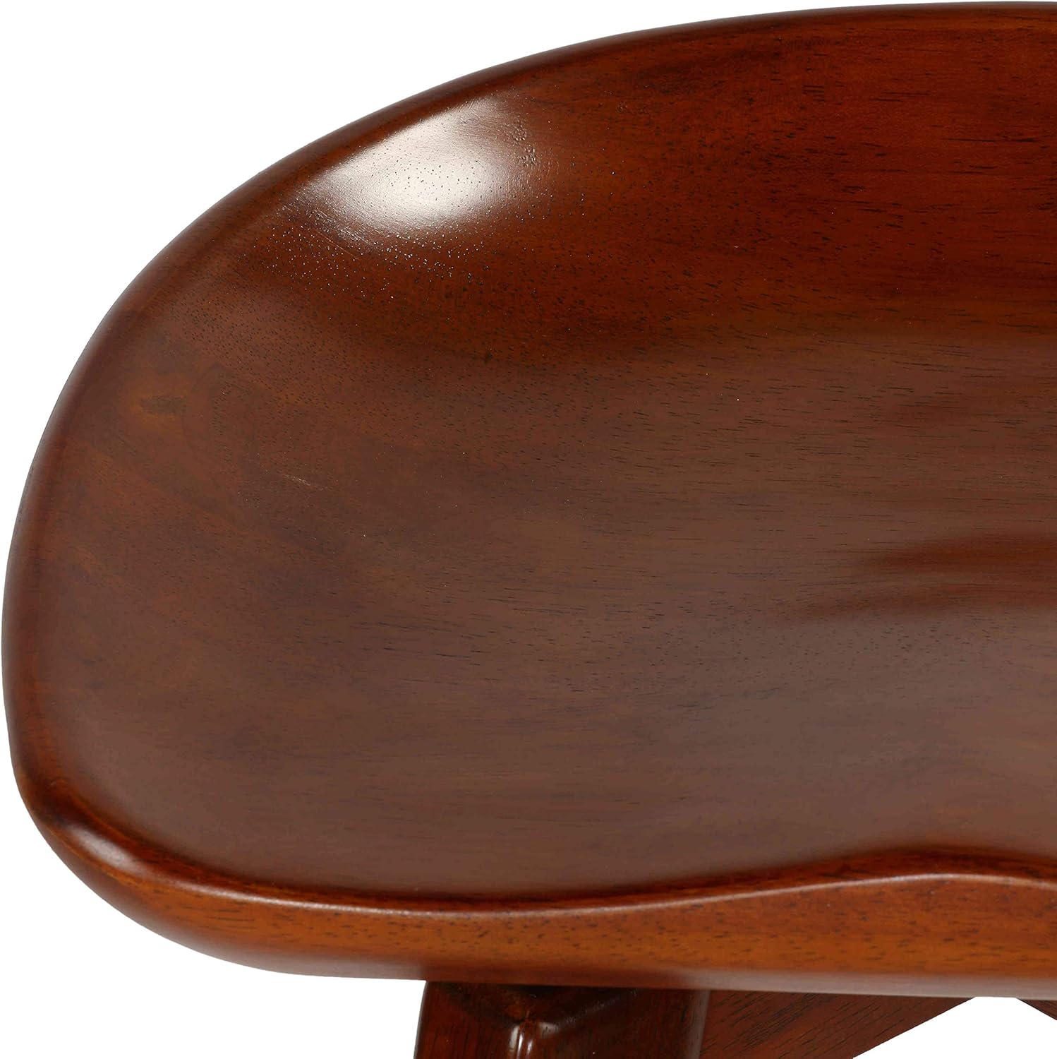 Cortesi Home Tiwi Backless Swivel Barstool in Solid Wood, 29" Walnut