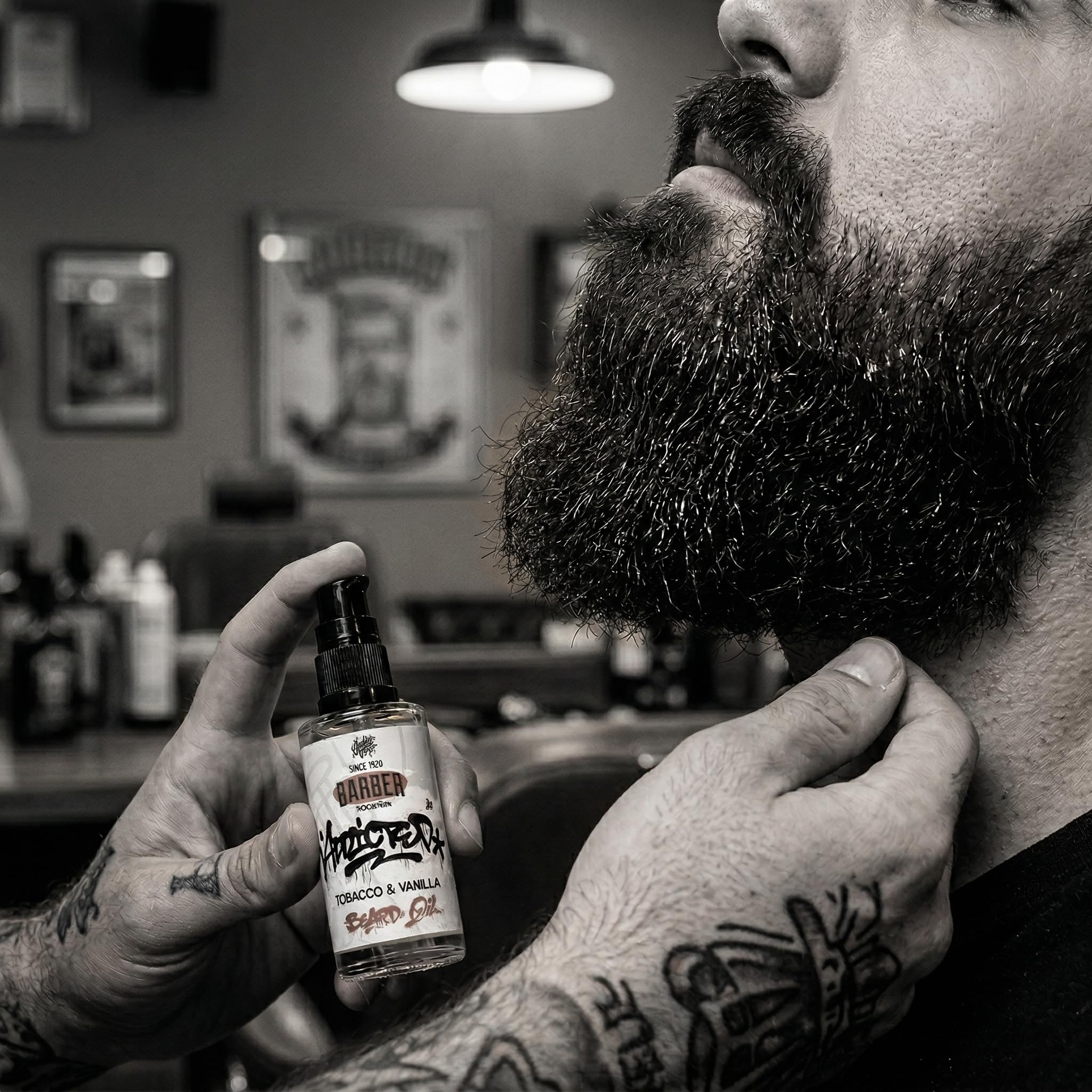 Barber Marmara Olejek do brody Tytoń & Wanilia 50ml, nawilżający olejek do brody i skóry, zmiękcza brodę, łagodzi swędzenie, szybko wchłaniająca się formuła, nie tłusta.