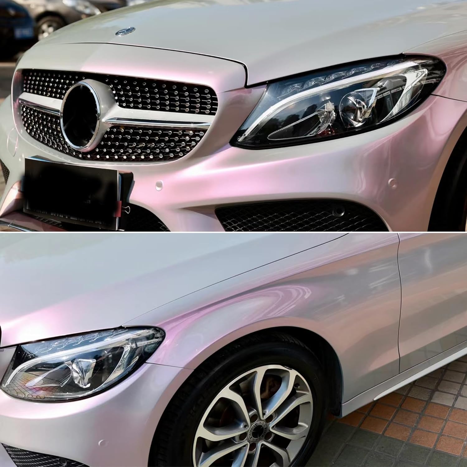 Vintage Gray to Charming Red Glossy Chameleon Vinyl Wrap Color Change DIY Vehicle Vinyl Film, 59.84'' x 29.52''