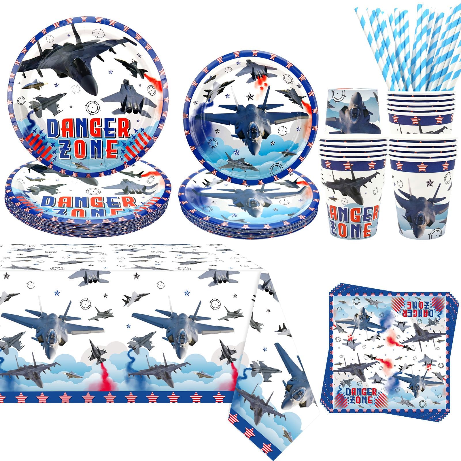 Assiettes et Serviettes Orca pour 16 invités : déco anniversaire océan garçon