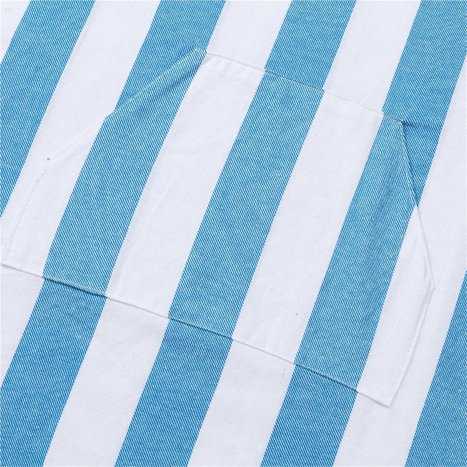 Poncho de Surf à Séchage Rapide Serviette de Plage rayée Portable, résistante au Sable et à séchage Rapide, Peignoir Poncho Surf en Coton, Robe Langer Capuche(Blue)