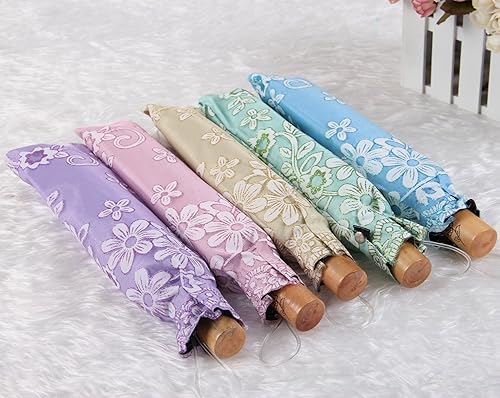 Miniatura 7 de Honeystore Parasol de viaje plegable Brolly Anti-UV Sombrilla Vintage