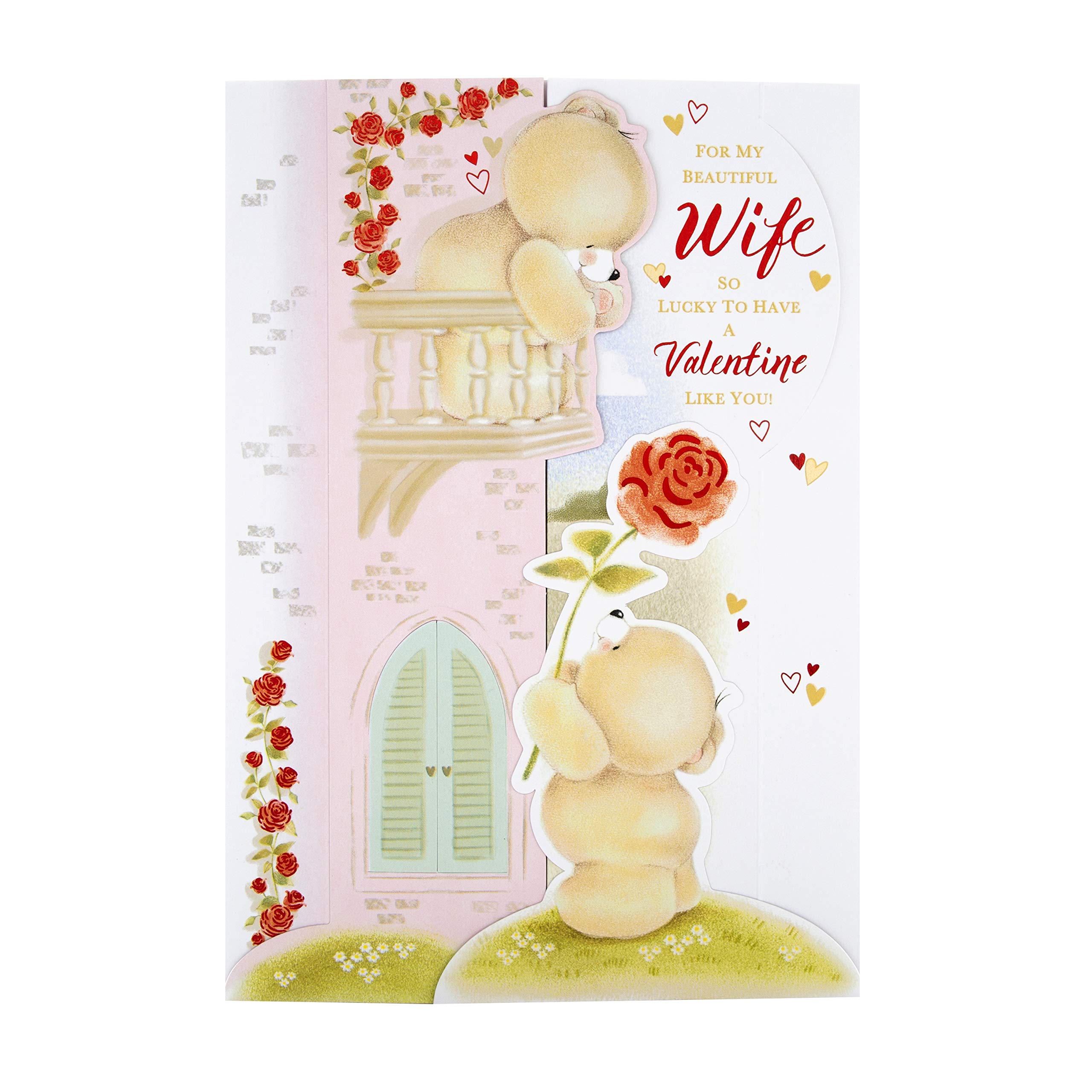 Kartka walentynkowa dla żony z Hallmark - uroczy wzór 3D Pop-out, wzór 'Forever Friends'