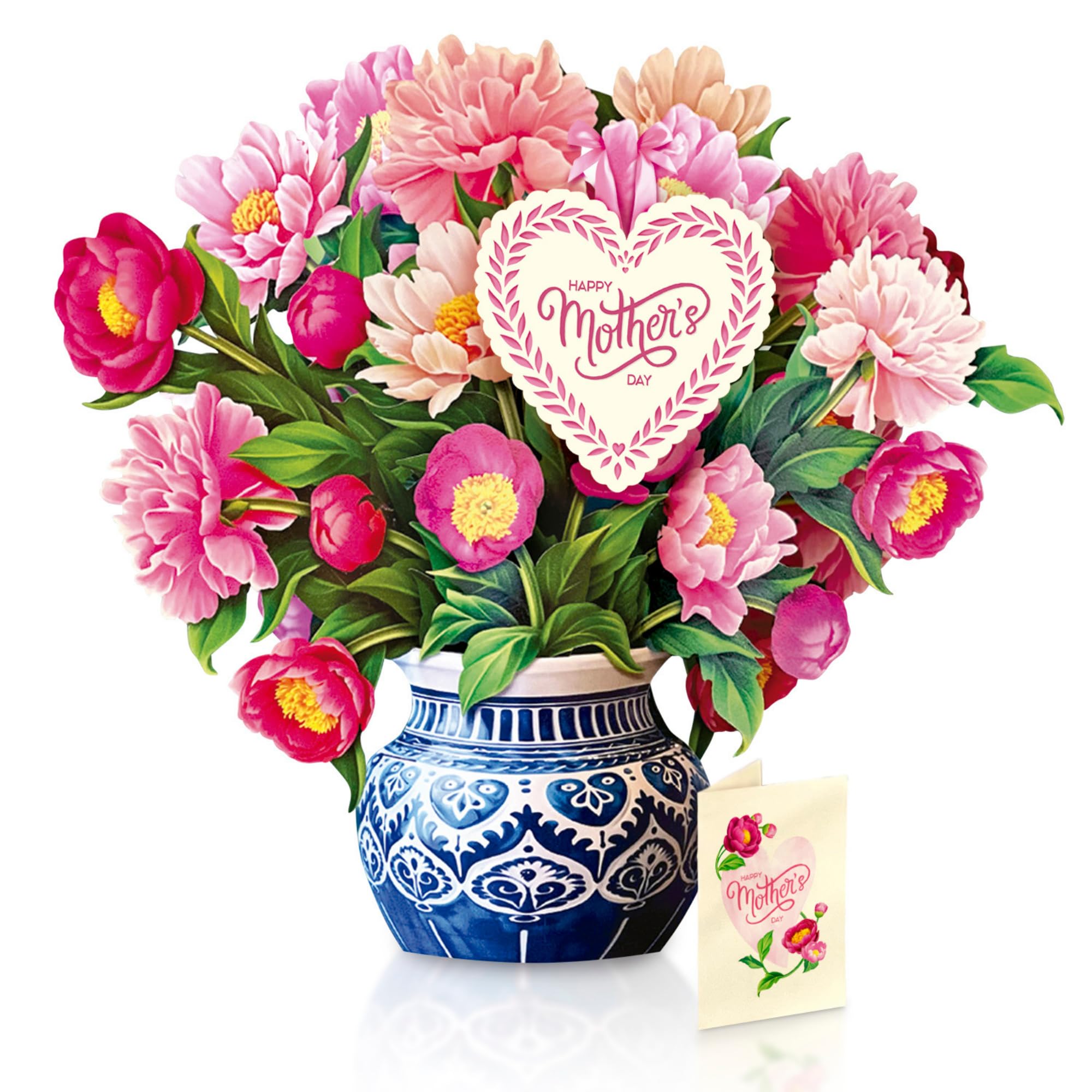 Freshcut Paper Pop Up Cards, Mother's Day Card, Grande Peony Paradise, Happy Mother's Day, 18 Inch Life Sized Forever Flower Bouquet 3D Popup Greeting