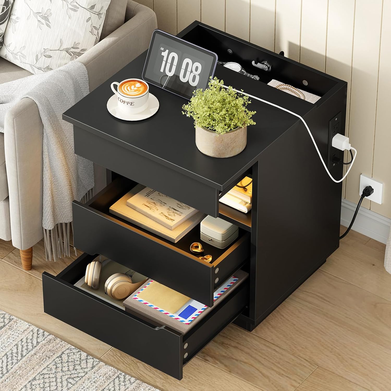 best nightstand with charging station