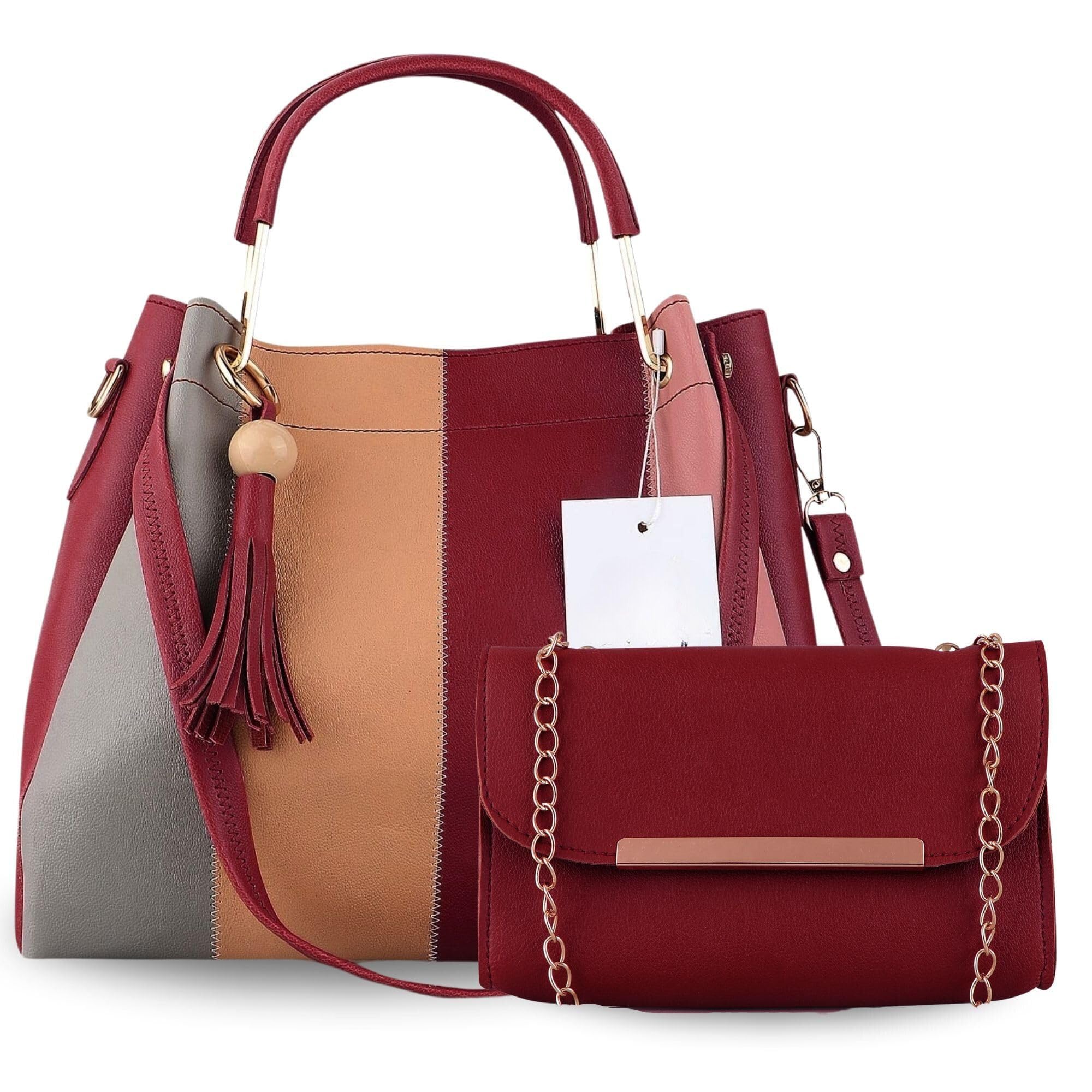 LIKE STYLE women handbag latest handbag PC-2 (Maroon) (B0D7TLTF7C) Amazon Price History, Amazon Price Tracker