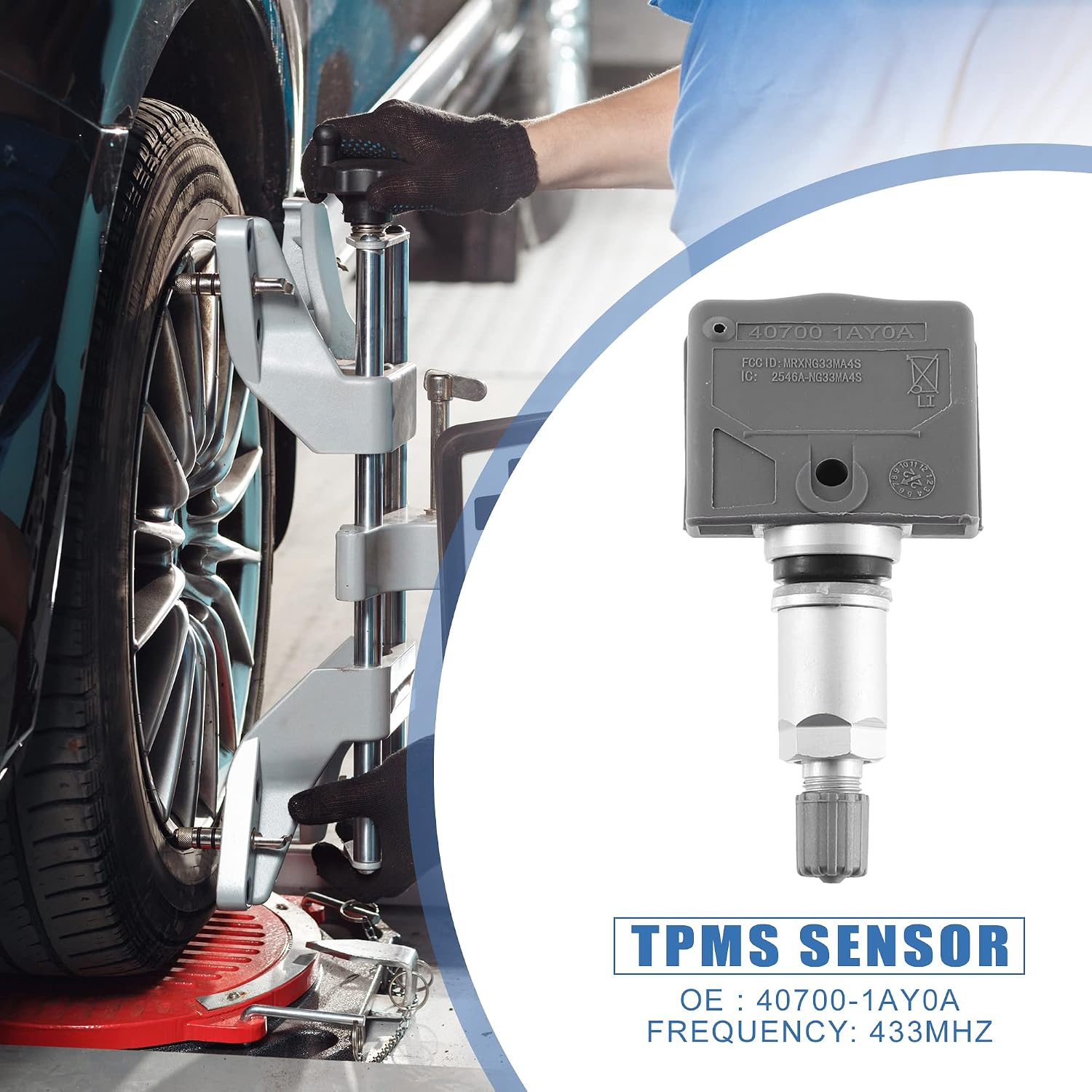 1pcs Car TPMS Sensor Tire Pressure Sensor 40700-1AY0A for 300Z 2022 for 300Z 3.7L V6 at 2WD 2016-2020