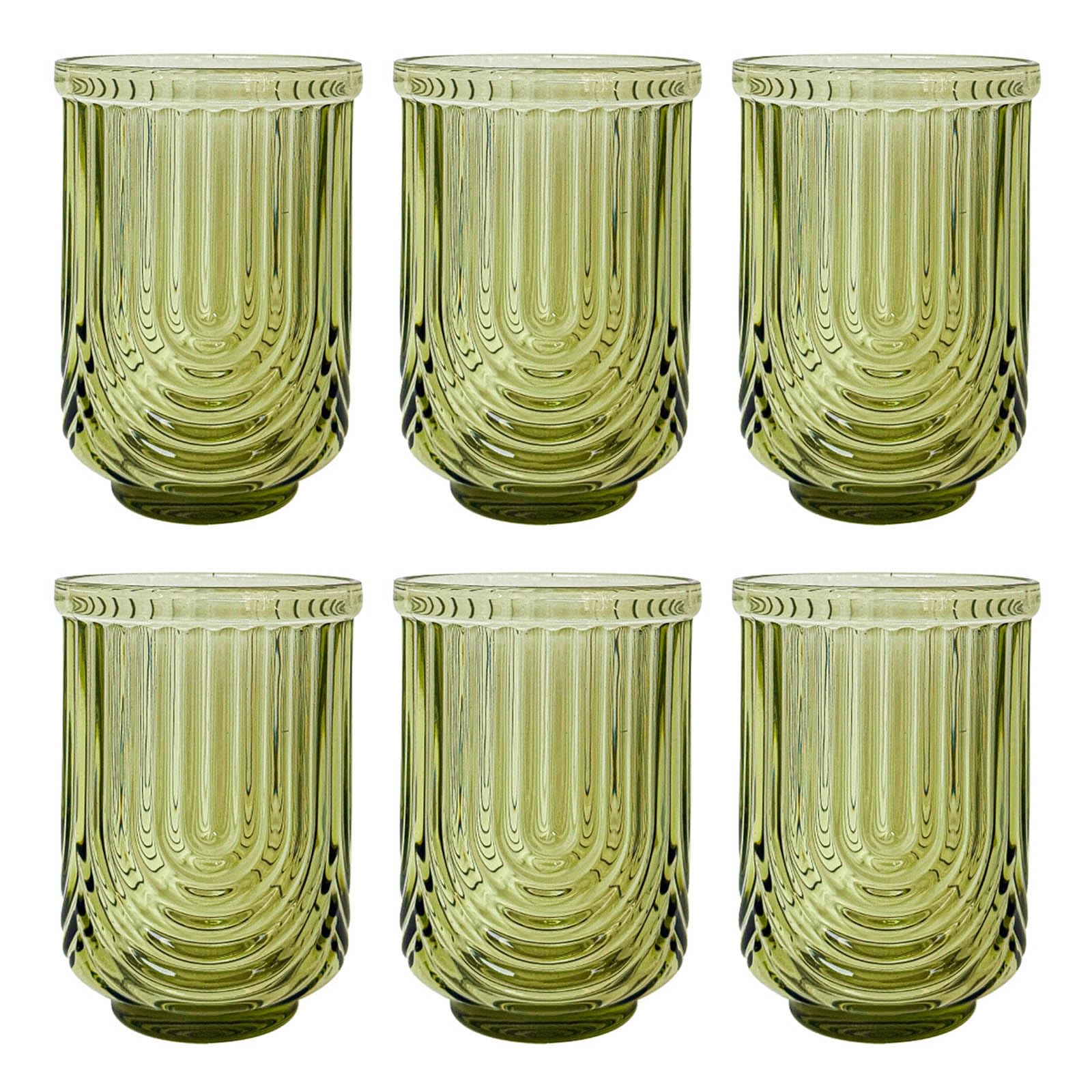 Verres vintage ergonomiques Lot de 6 verres rétro anti-glisse