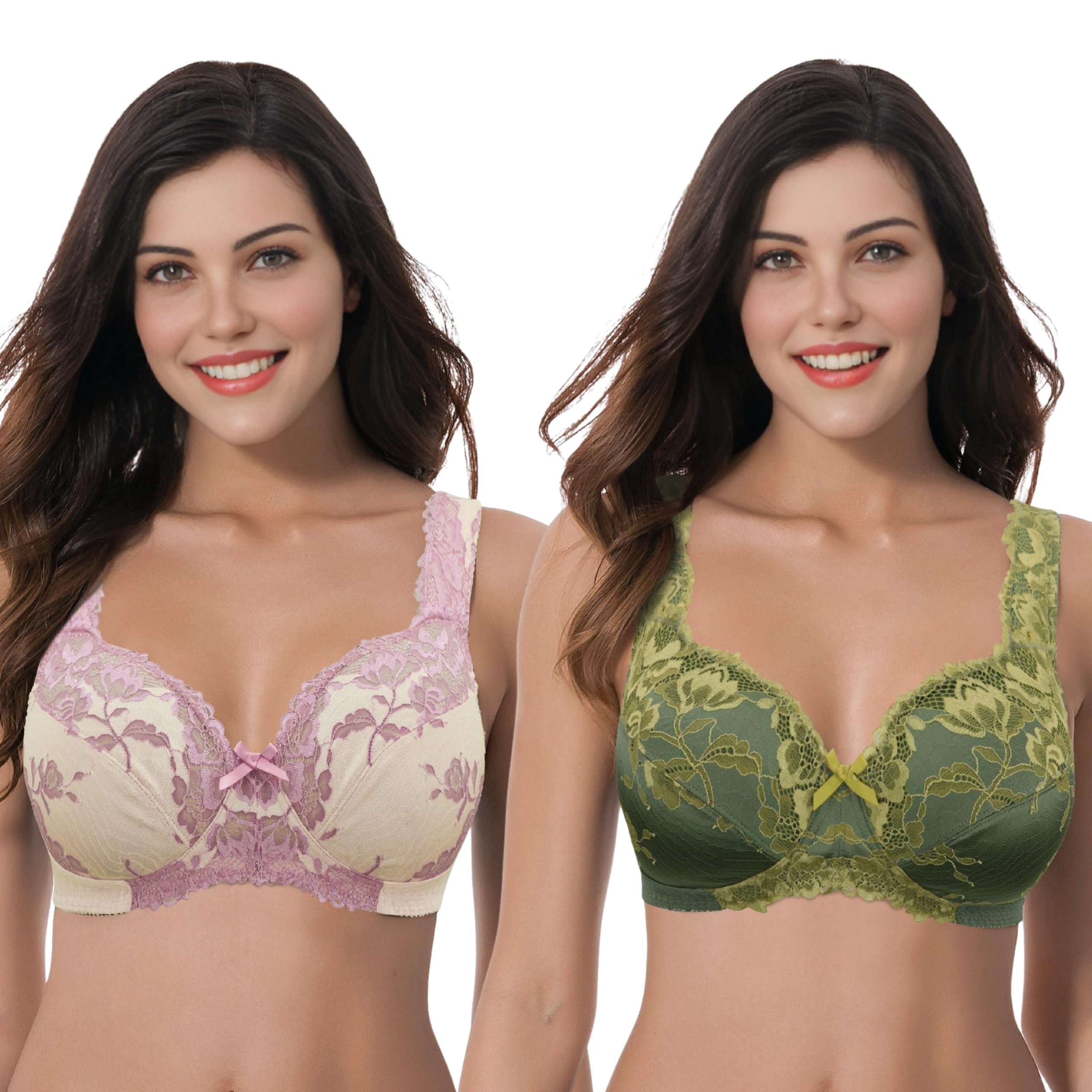 Curve Muse Damen Übergröße Minimizer Ungefüttert Kabellos Spitze Vollständige Abdeckung BHS