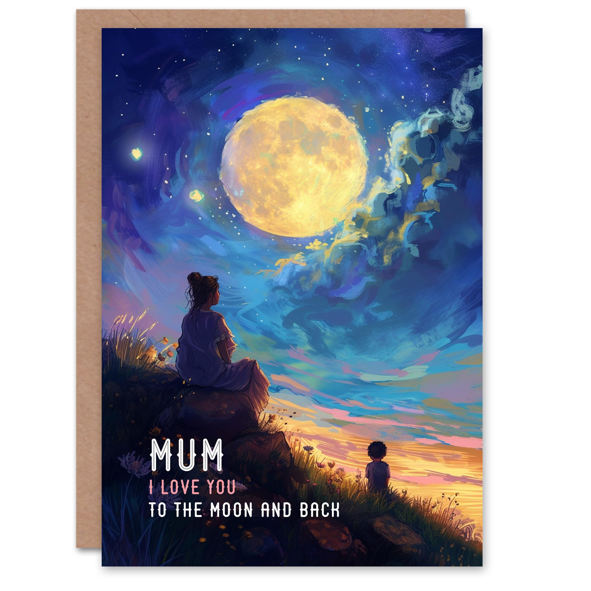 Artery8 Mother's Day Greeting Card Love You to the Moon and Back Child For Mum