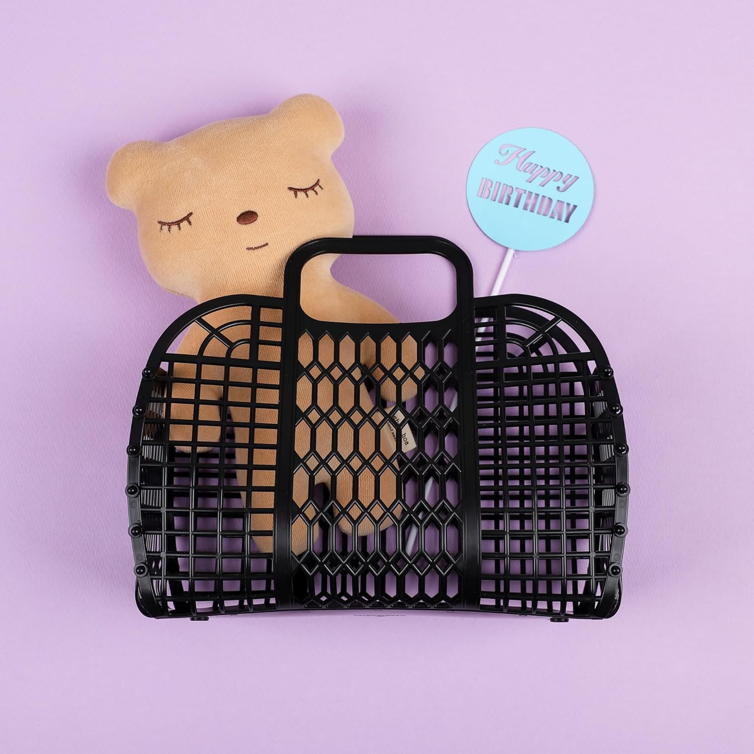 BABANA Jelly Bags - Reusable Gift Basket - Girls Beach Bag - Toddler, Kids Jelly Purse - Halloween, Bridal, Easter Basket (Small) - Black - Image 6