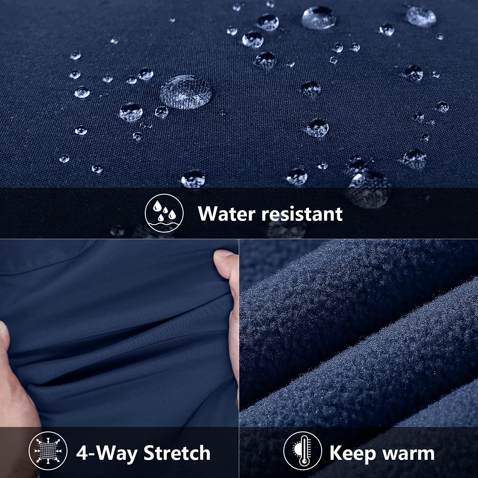 Damen Outdoor Softshell Weste Wasserdicht Ärmellose Jacke Winddichte Fleece für Laufen Golf Wandern 33,000ft